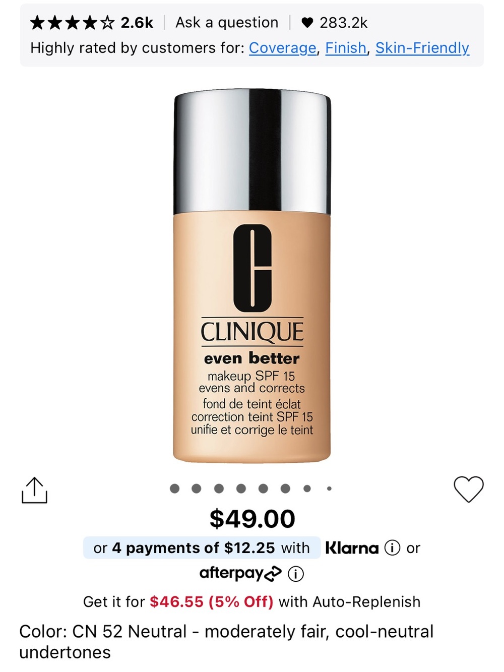 NWT Sealed Clinique Even Better Foundation SPF 15 - CN52 Neutral